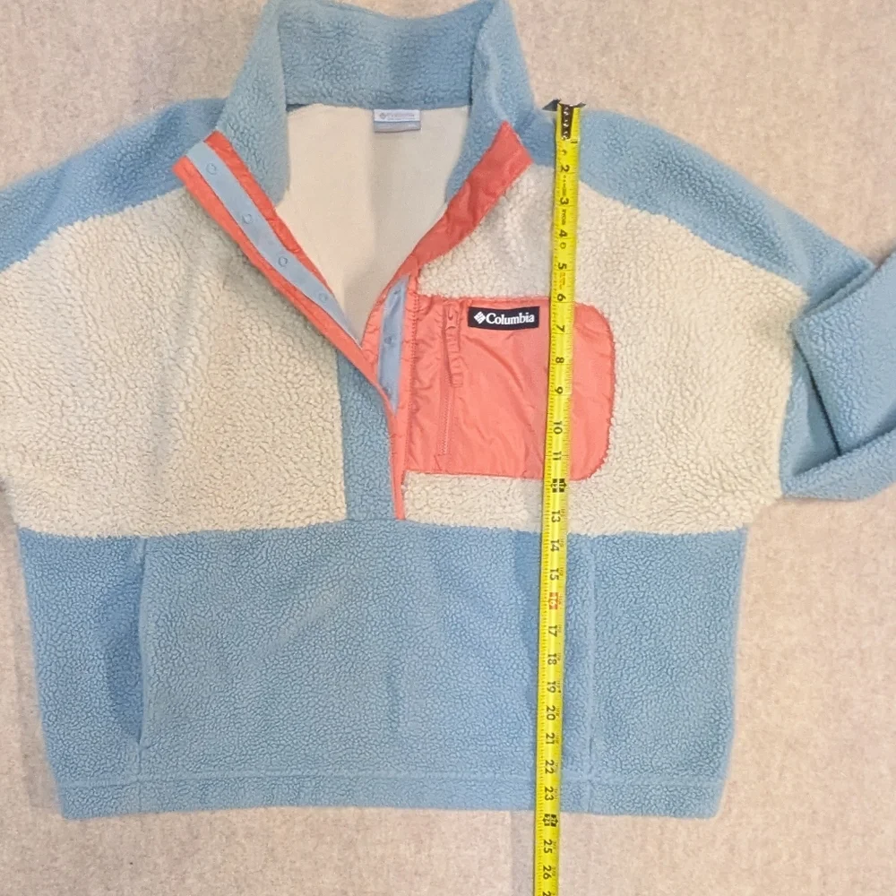 Sherpa Cropped Columbia Top In Fun Colors Pockets And Snaps Size Women's XXL - Picture 7 of 9